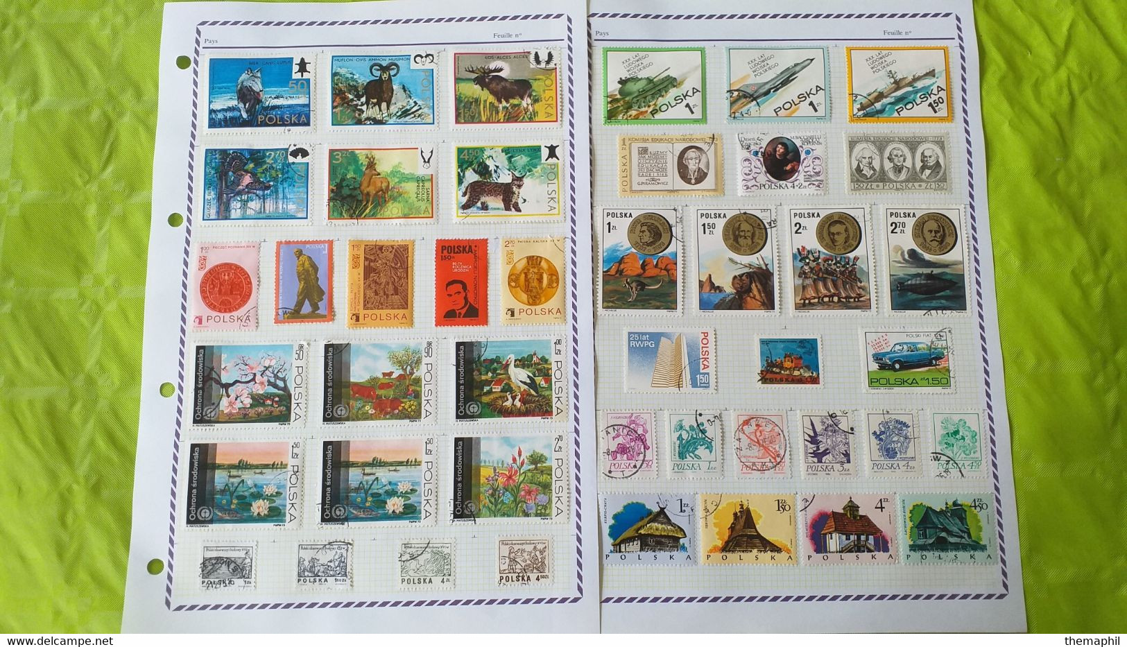 lots TH 593 POLOGNE collection neufs x ou obl. sur page d'albums