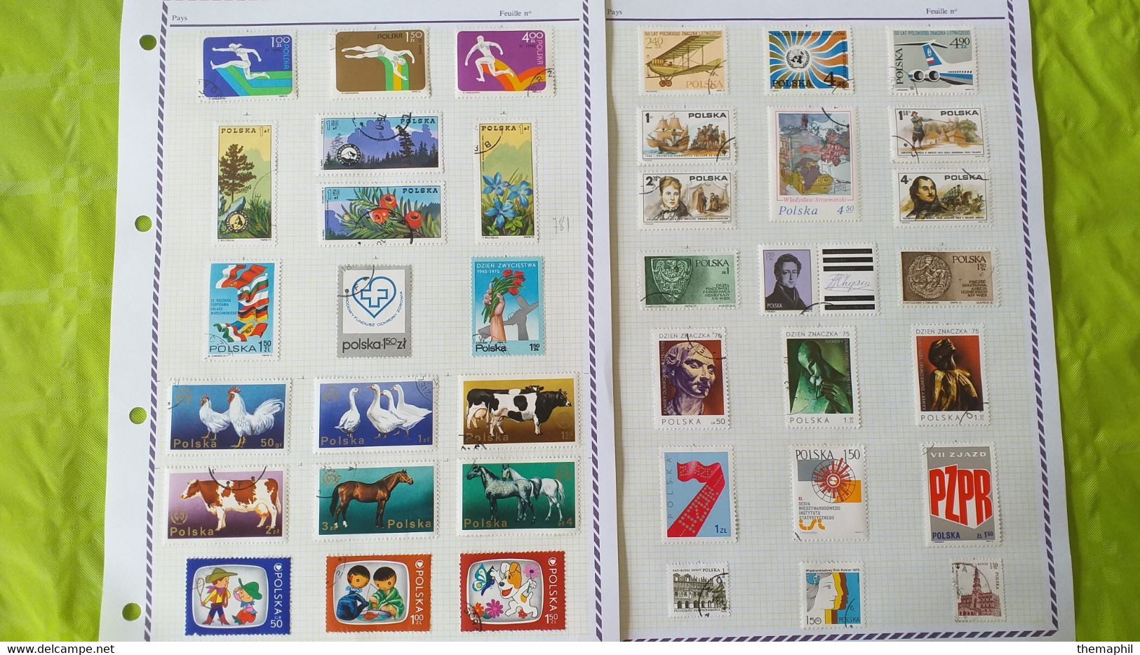 lots TH 593 POLOGNE collection neufs x ou obl. sur page d'albums