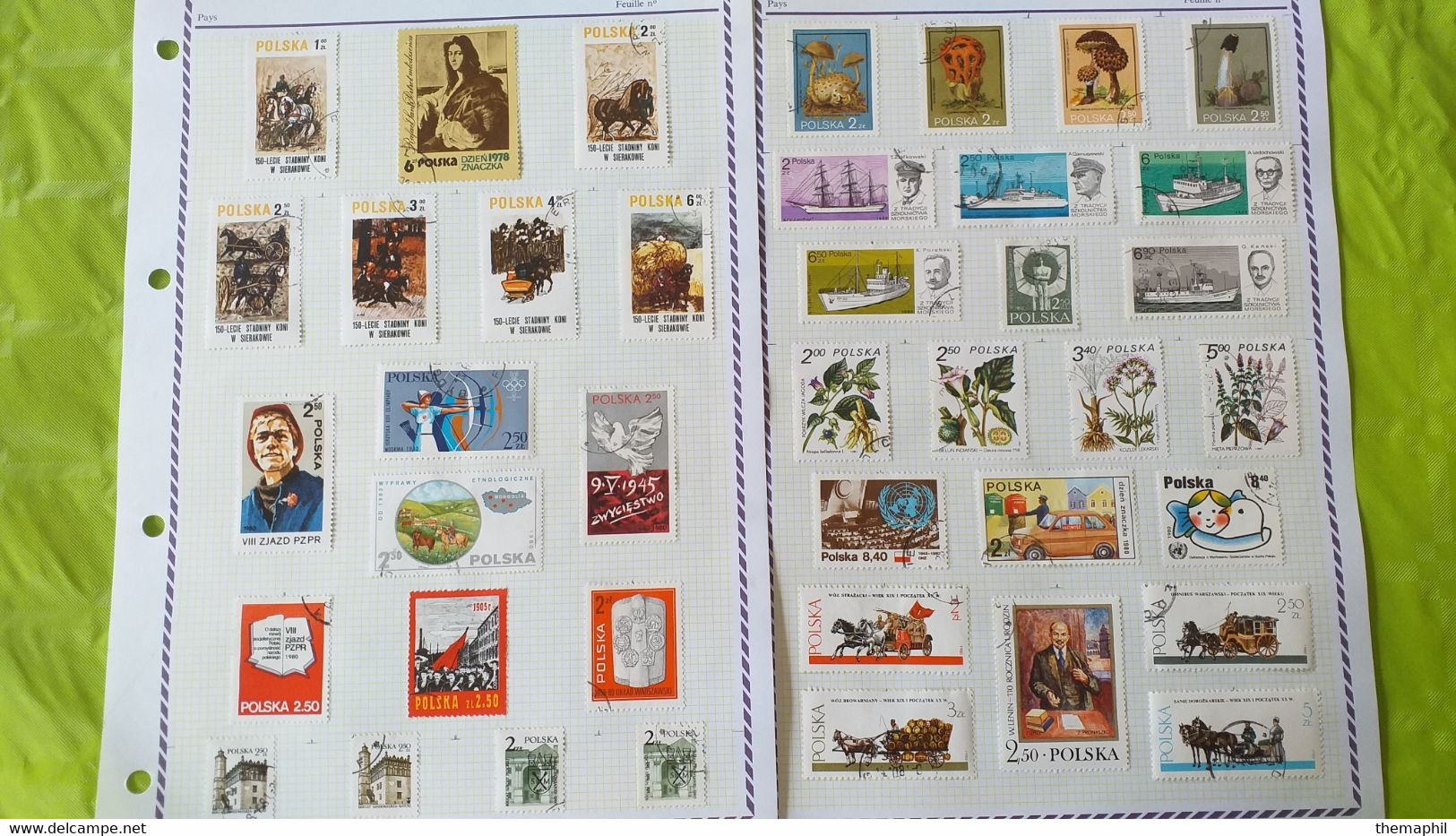 lots TH 593 POLOGNE collection neufs x ou obl. sur page d'albums