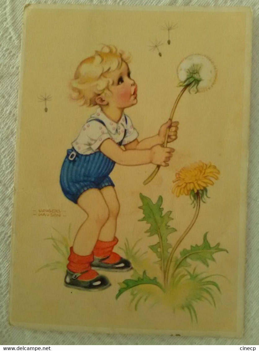 CPA Illustrateur LUNGERS HAUSEN - Enfant Soufflant Sur Une Fleur Pissenlit - Künstlerkarte - Hausen, Lungers