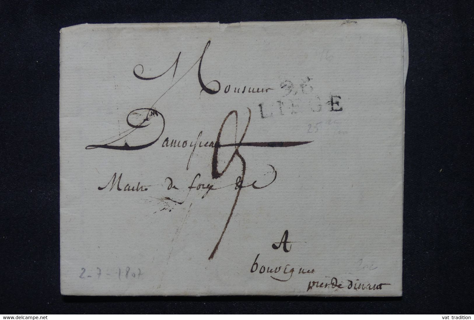 BELGIQUE. - Marque Postale De Liège Sur Lettre En 1807 - L 104085 - 1794-1814 (Période Française)