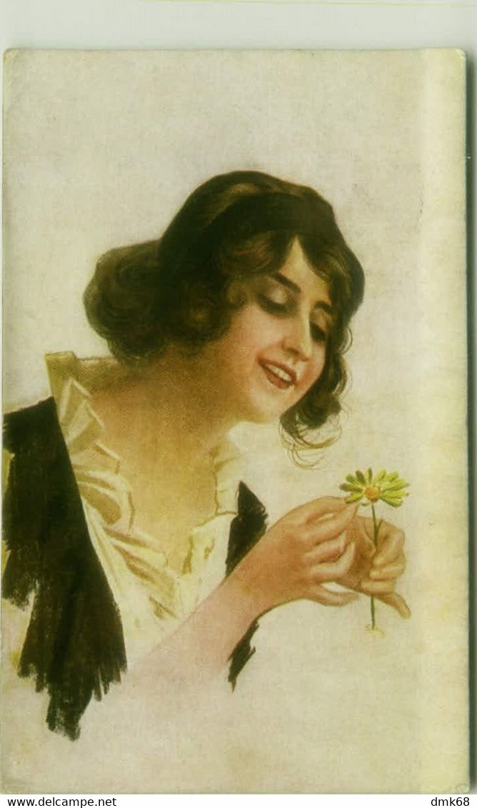 MONESTIER SIGNED 1910s POSTCARD - WOMAN & DAISY - N.250/5 - UFFICIO POSTA MILITARE DIVISIONE  (BG1908) - Monestier, C.