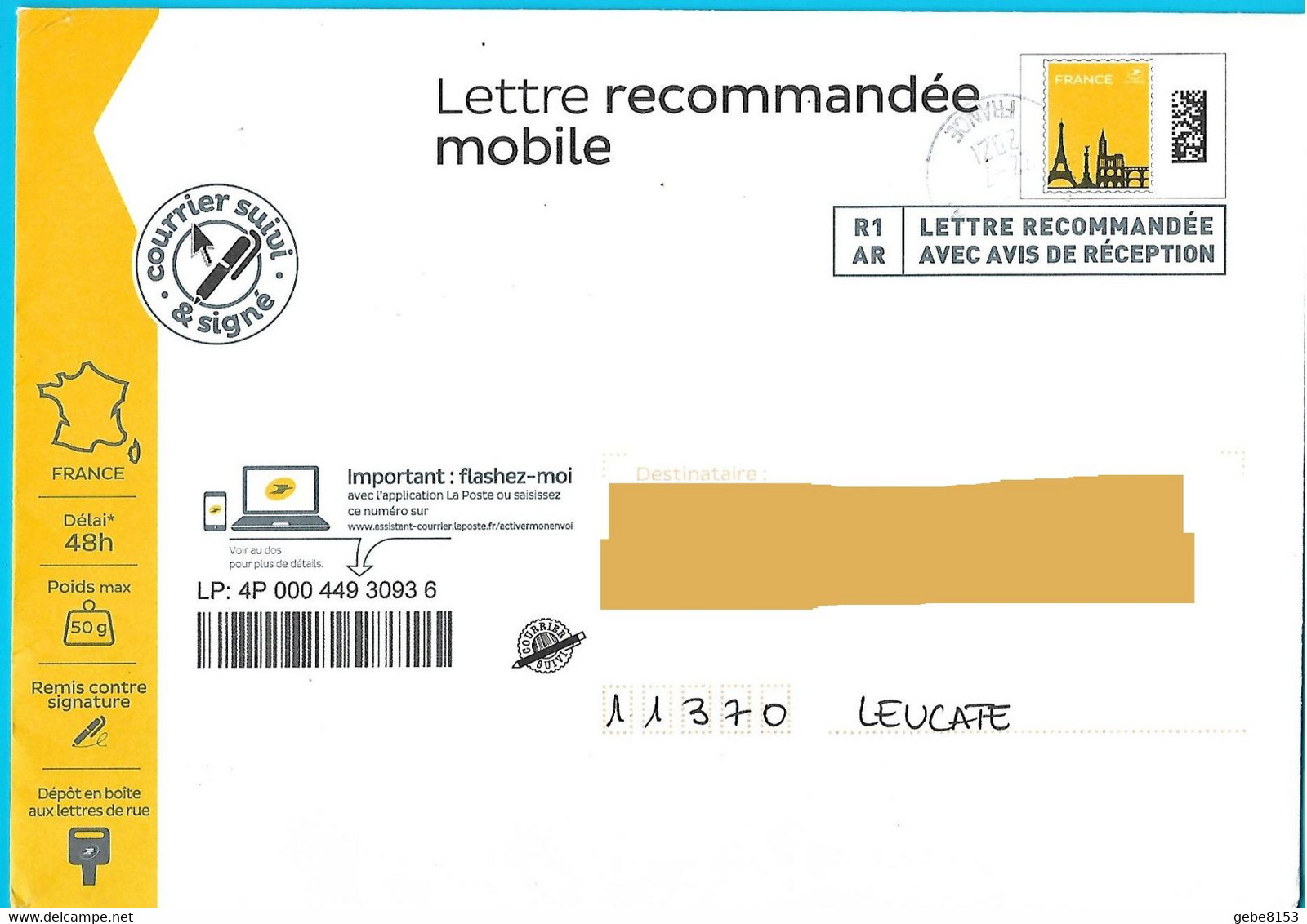 Lettre Recommandée Mobile R1 AR Toshiba Courrier Suivi Et Signé - Listos A Ser Enviados: Otros (1995-...)