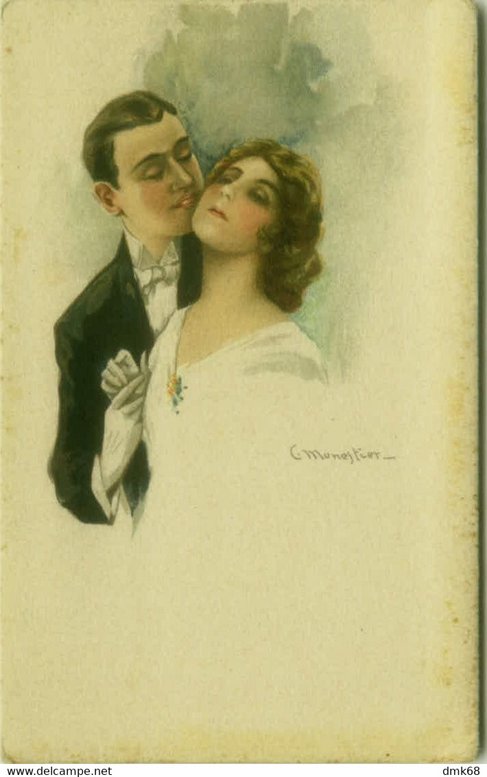 MONESTIER SIGNED 1910s POSTCARD - COUPLE - 807-3 (BG1911) - Monestier, C.