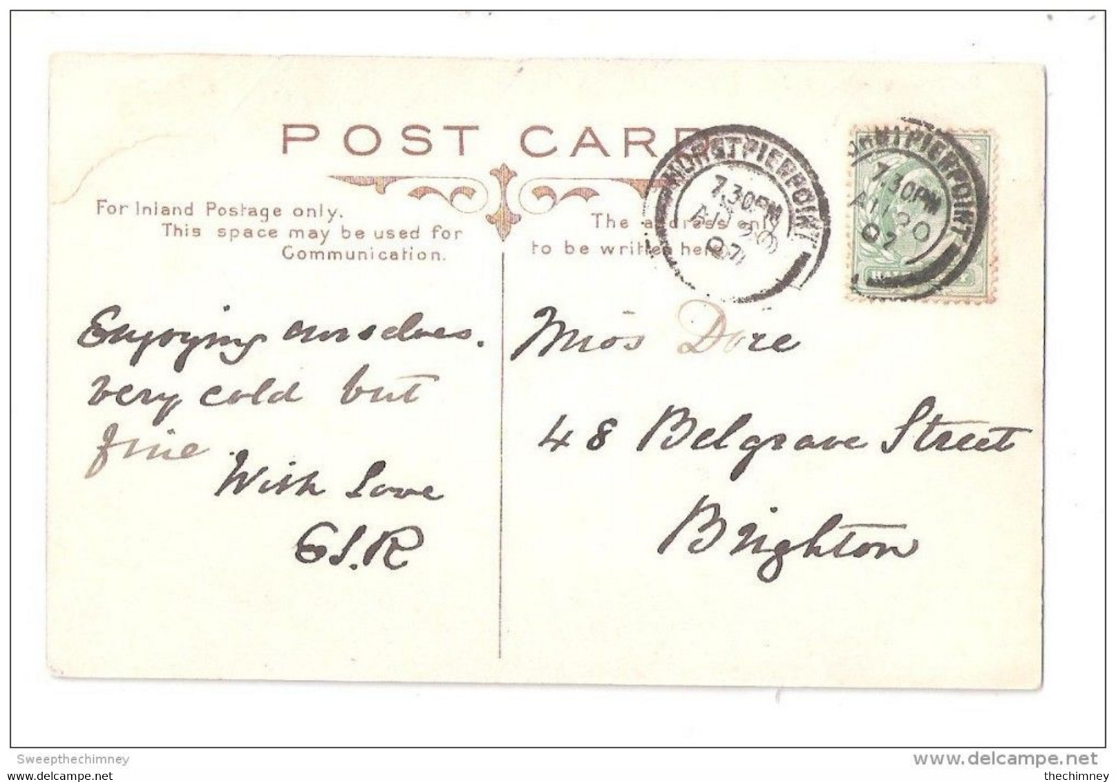 Hurstpierpoint Double Ring Postmark CANCELLATION On A Ditchling Church Nr Brighton Sussex OLD POSTCARD - Other & Unclassified