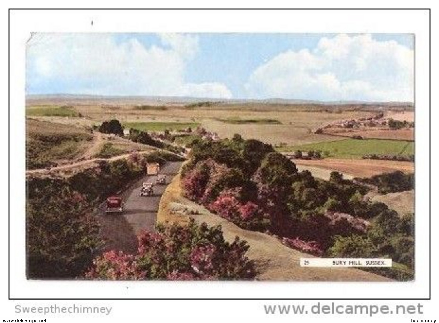 Vintage Postcard Of View From Bury Hill  Sussex - Sonstige & Ohne Zuordnung