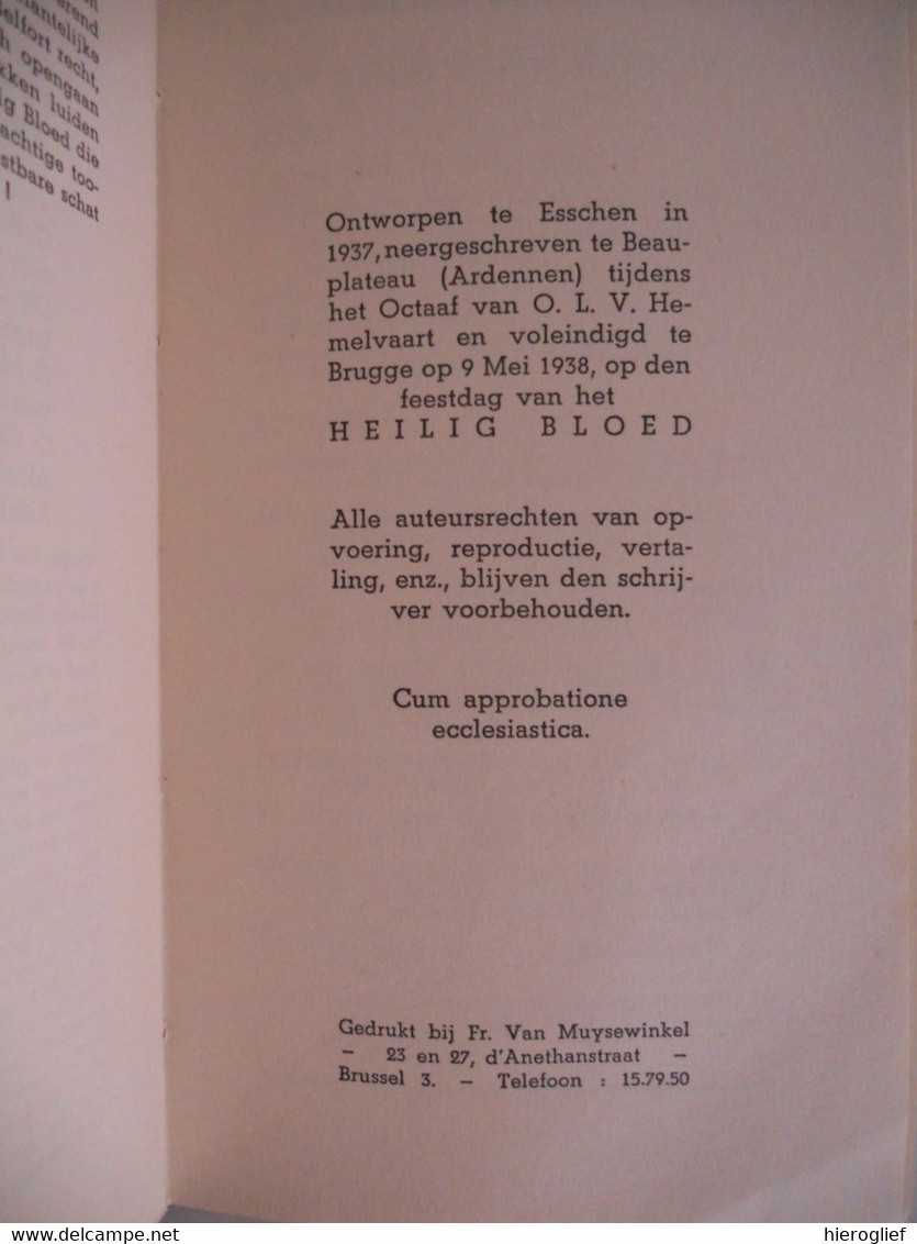 SANGUIS CHRISTI - Het Spel van het HEILIG BLOED van Brugge 1938 scenario Jozef Boon Arthur Meulemans Anton Van De Velde