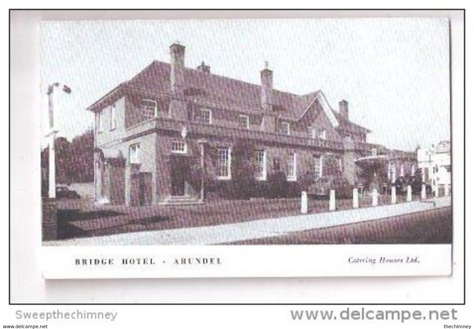 BRIDGE HOTEL ARUNDEL ADVERT ADVERTISING POSTCARD PRODUCED BY CATERING HOUSES LTD - Arundel