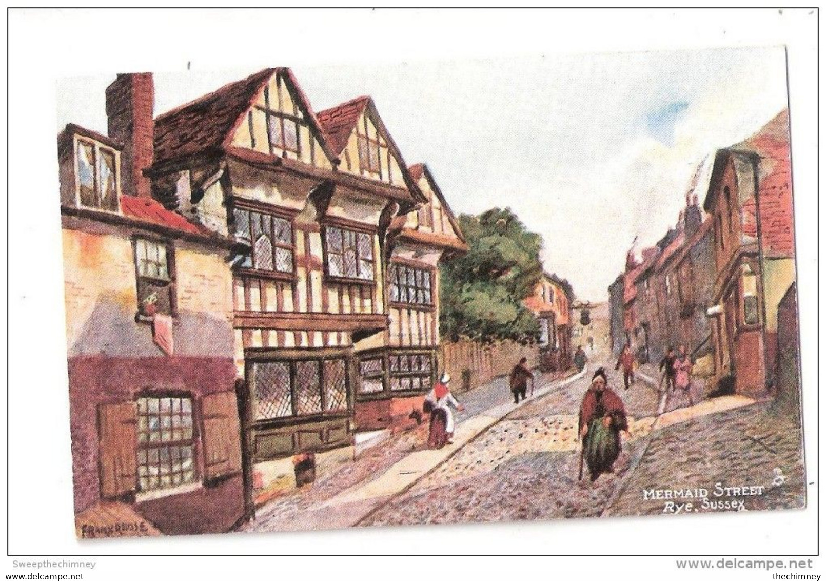 Raphael Tuck Aquarette Postcard Tuck 6282 Frank Rouse Rye Mermaid Street  ARTIST DRAWN ART DRAWN Unused - Arundel