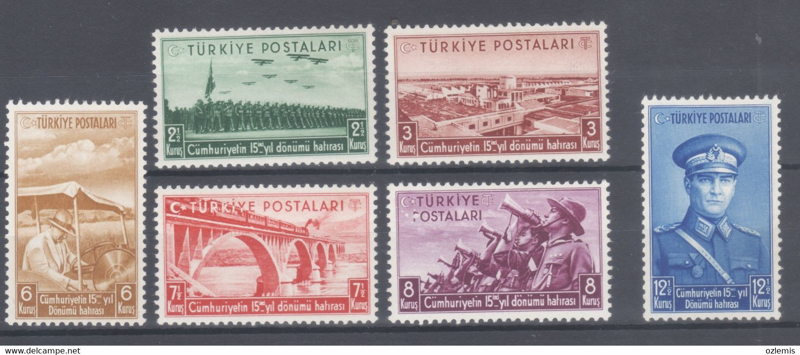 TURKEY / 1938  STAMPS ,THE 15TH ANNIVERSARY  OF THE REPUBLIC - Ungebraucht