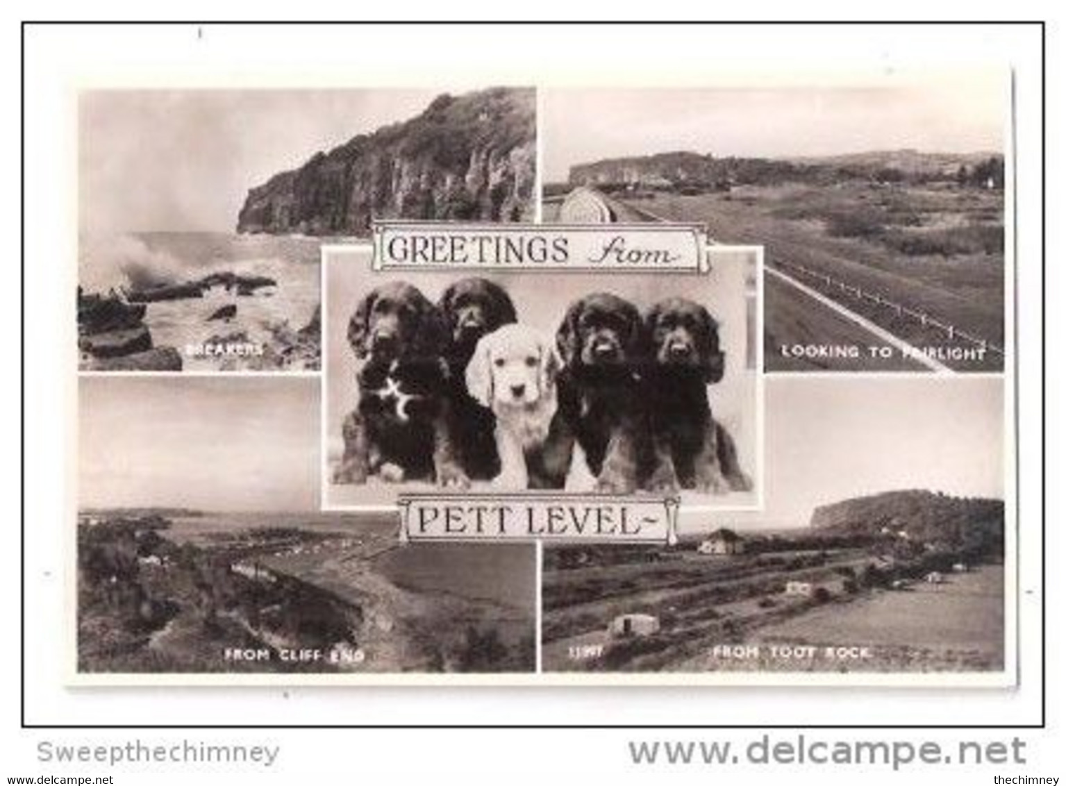 RP PETT LEVEL MULTIVIEW WITH Hounds DOGS Nr Hastings Sussex  Postcard Toot Rock Fairlight ETC - Other & Unclassified