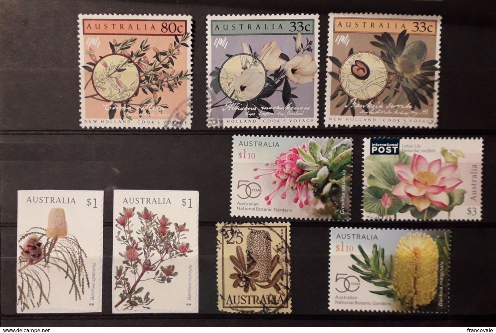 Australia 1959 - 2018 Lot Flowers And Plants 9 Stamps LF - Autres & Non Classés