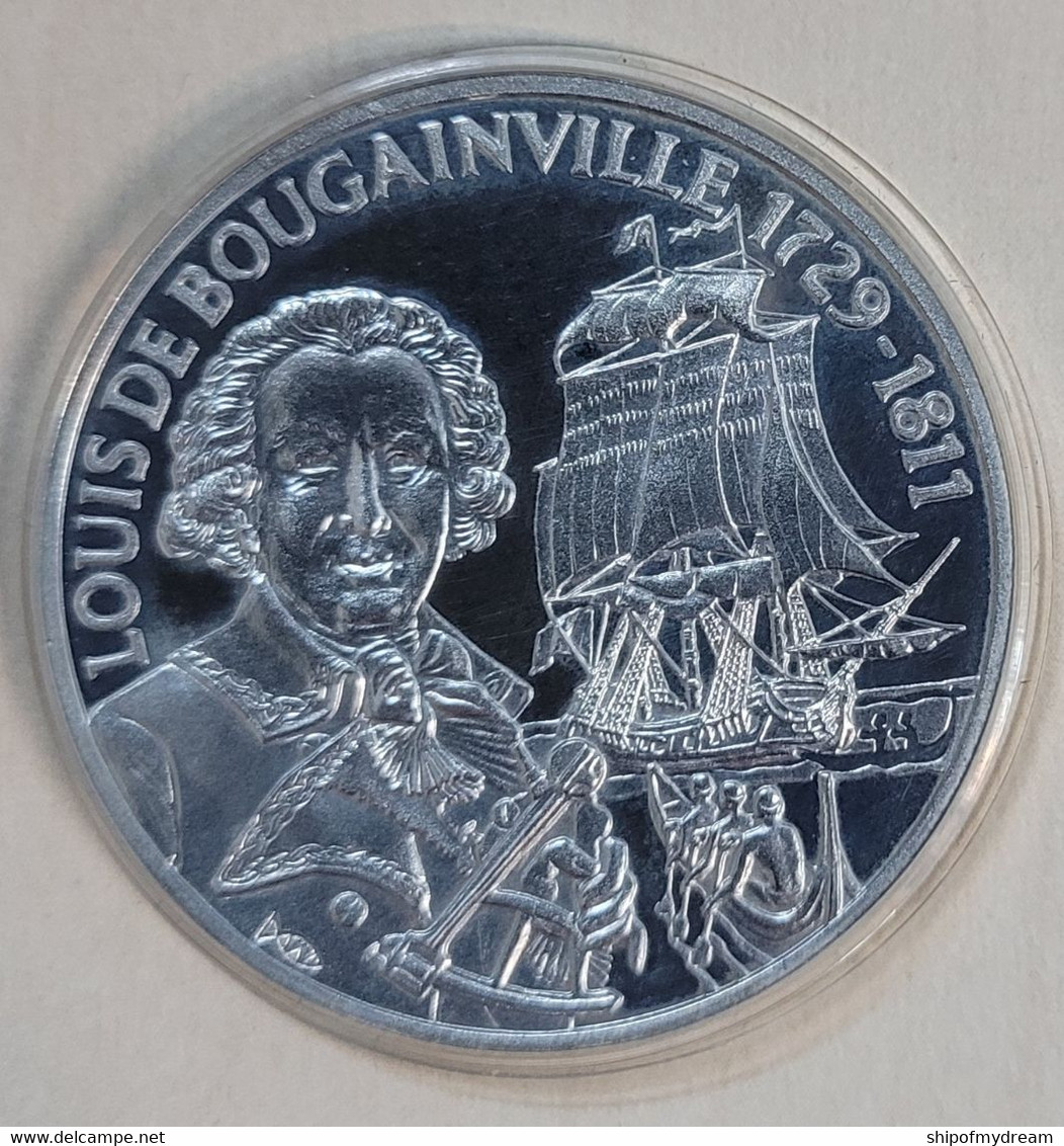 Sea Explorers - Louis De Bougainville 1729-1811. Sailing Ship. Silver. PROOF - Altri & Non Classificati