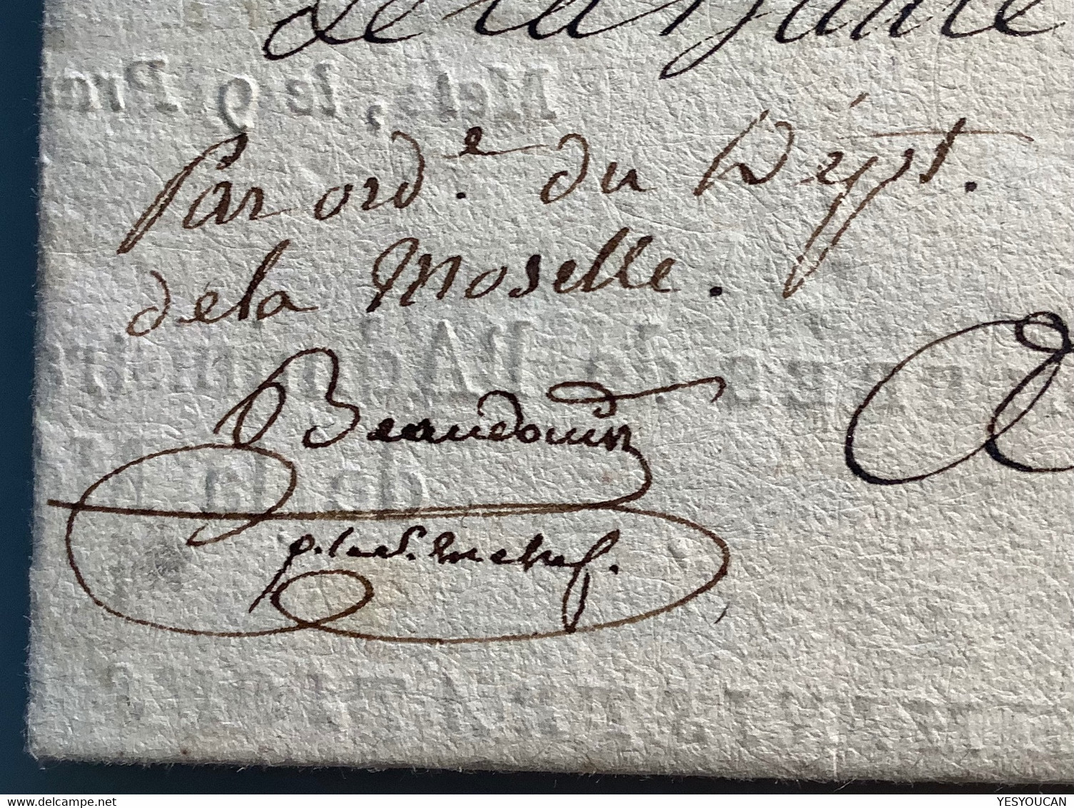 "55 METZ" Lettre Franchise 1798 DOCUMENT AUTOGRAPHE REVOLUTIONNAIRE RARE (France Revolution Francaise An 6 Moselle - 1701-1800: Vorläufer XVIII