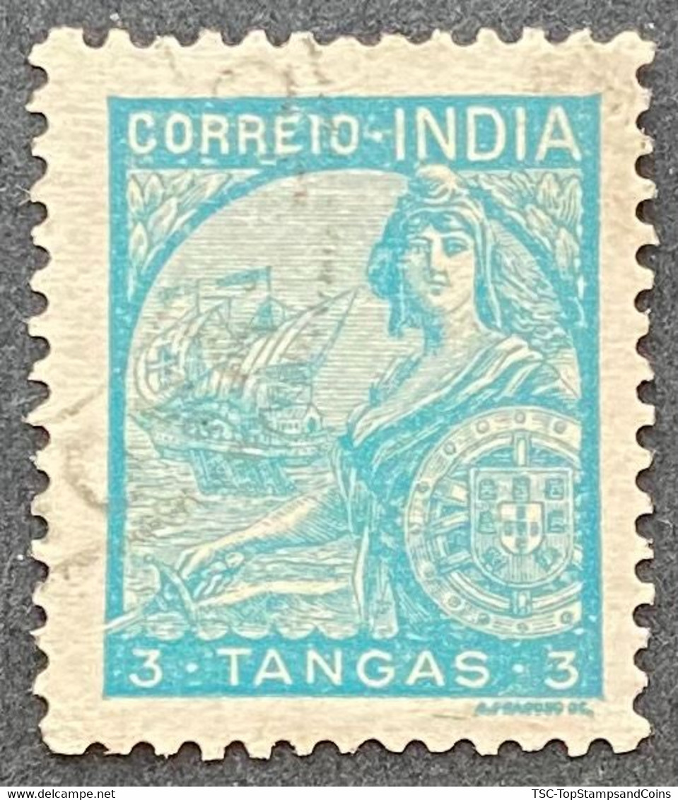 INP0342U - Type Padrões - 3 Tangas Used Stamp - Portuguese India - 1933 - Portugees-Indië