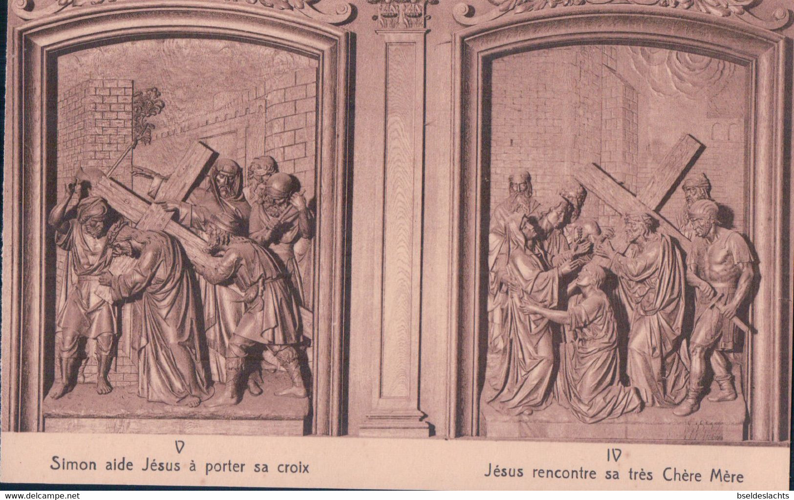 Tongre Notre Dame Chemin De Croix En Bois Sculpté Par Peeters D'anvers V IV - Chièvres