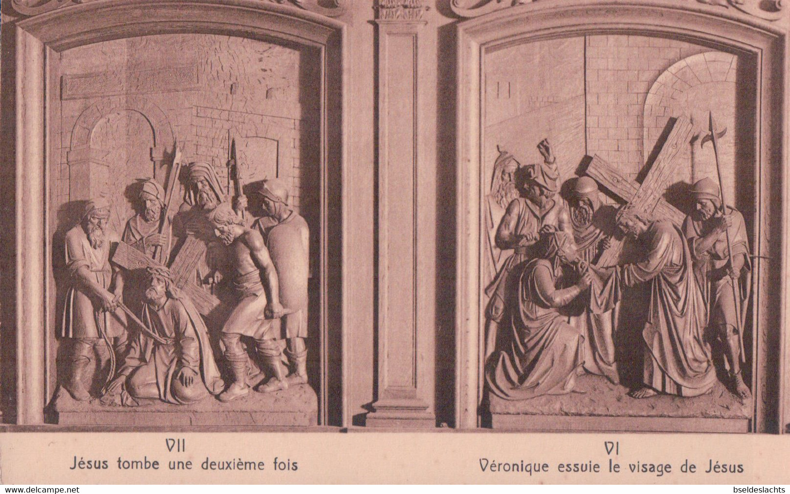 Tongre Notre Dame Chemin De Croix En Bois Sculpté Par Peeters D'anvers VII VI - Chièvres