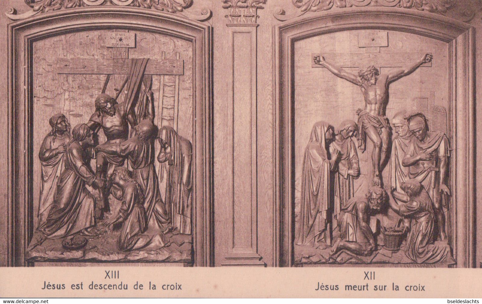 Tongre Notre Dame Chemin De Croix En Bois Sculpté Par Peeters D'anvers XIII XII - Chièvres