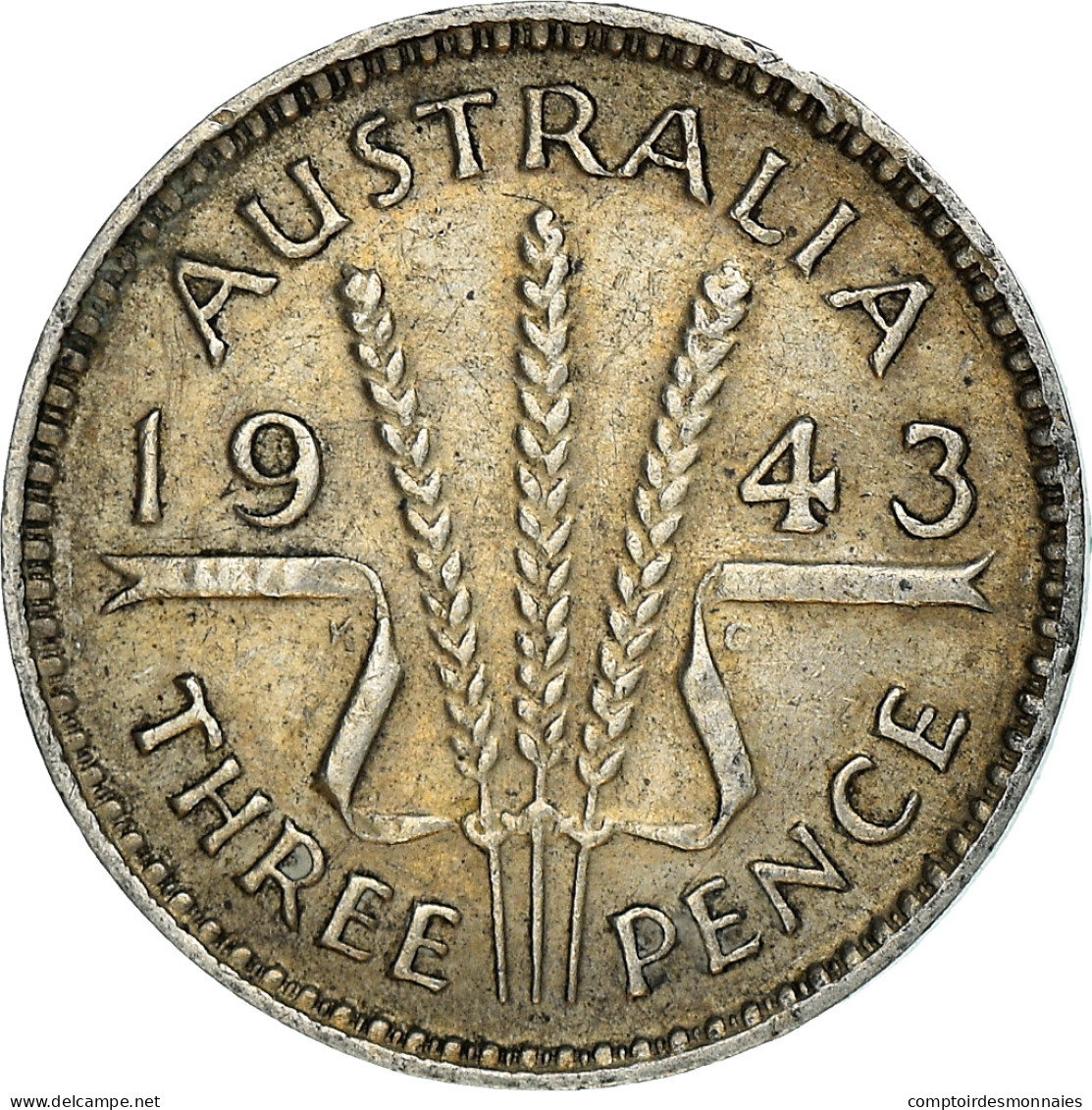 Monnaie, Australie, George VI, Threepence, 1943, Melbourne, TTB, Argent, KM:37 - Victoria