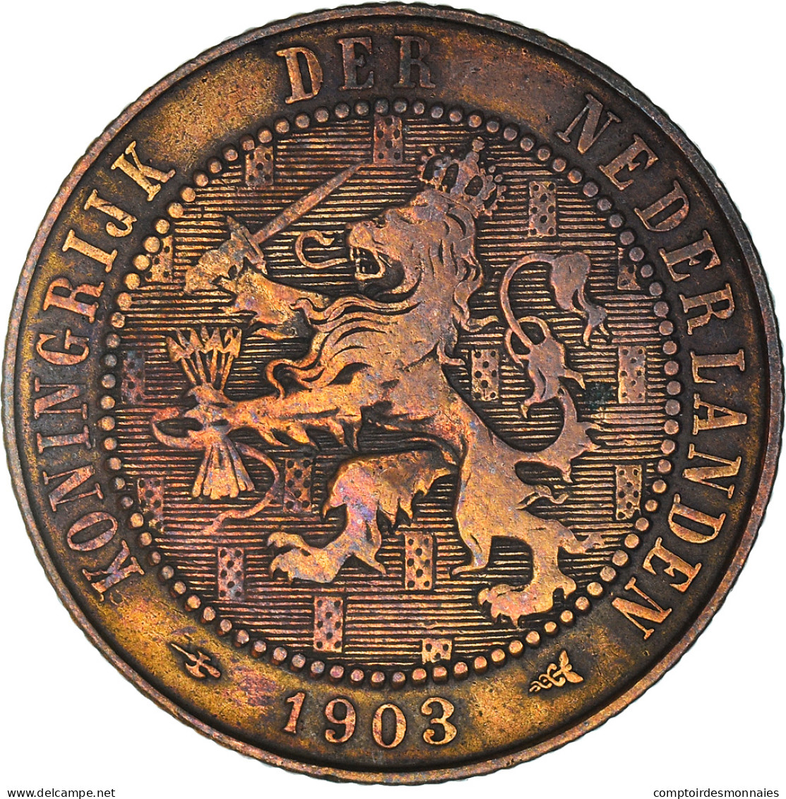 Monnaie, Pays-Bas, Wilhelmina I, 2-1/2 Cent, 1903, TTB, Bronze, KM:134 - 2.5 Cent