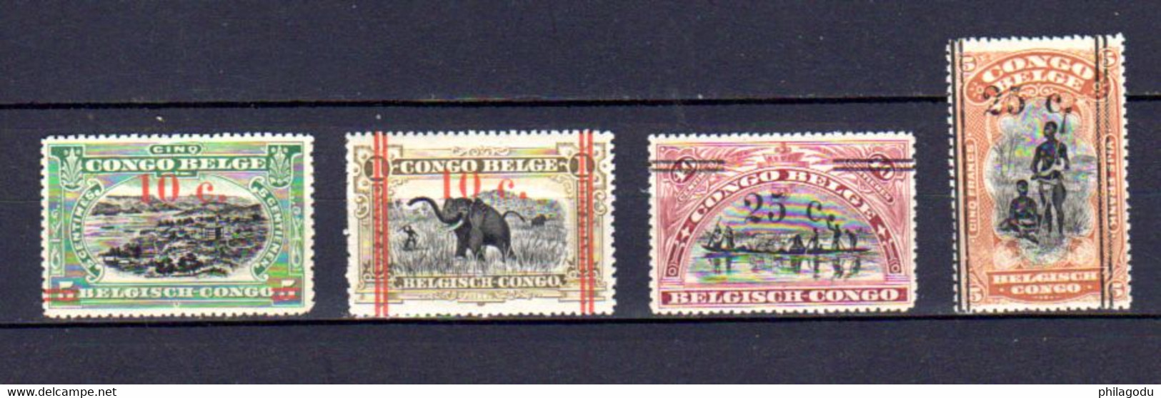 Congo Belge 1922, Timbres 1915 Surchargés,  100 / 103**, Cote 12,25 €, - Nuevos