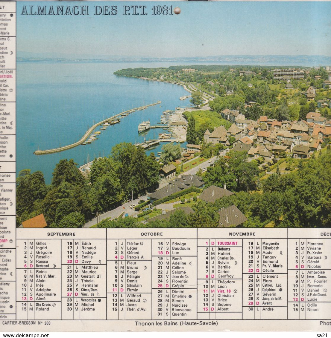 ALMANACH DU FACTEUR Calendrier Des Postes 1981, Seine-Maritime, ROUEN, Sotteville, Gd Quevilly,  Carton Souple, 2 Photos - Grand Format : 1981-90