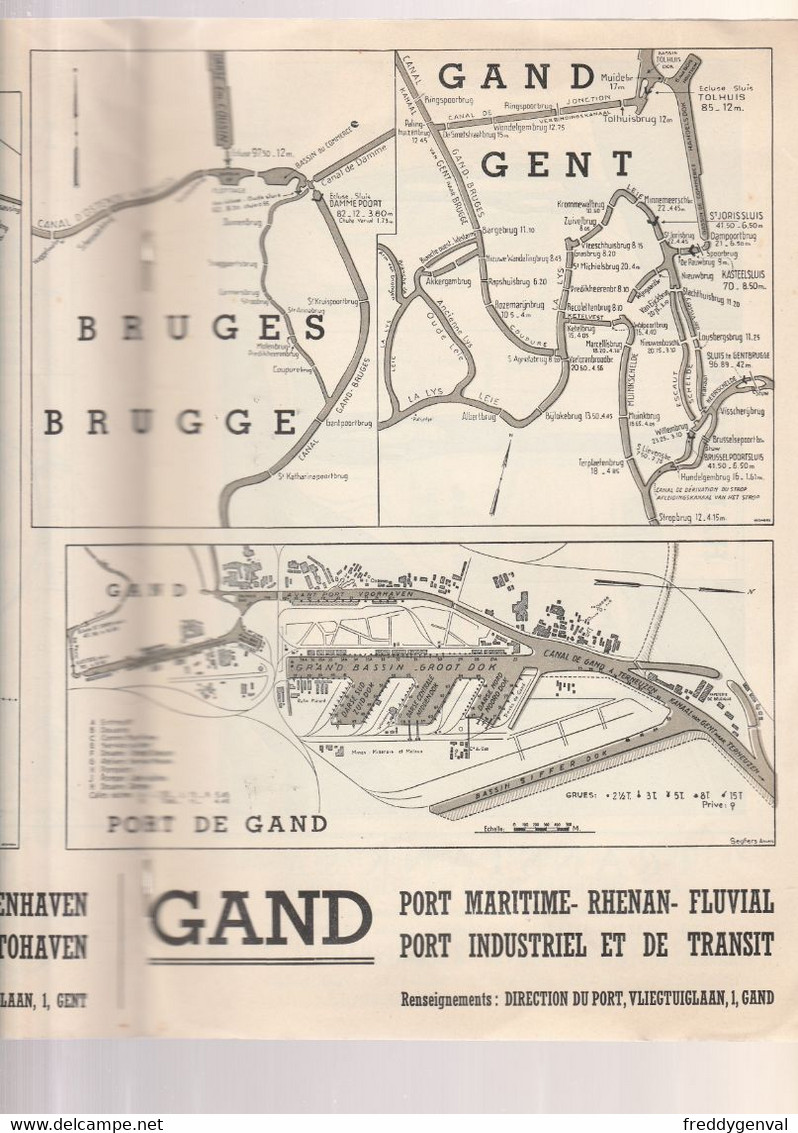 BELGIQUE  NORD FRANCE CARTES DES VOIES NAVIGABLES PLANS DES PORTS - Europe