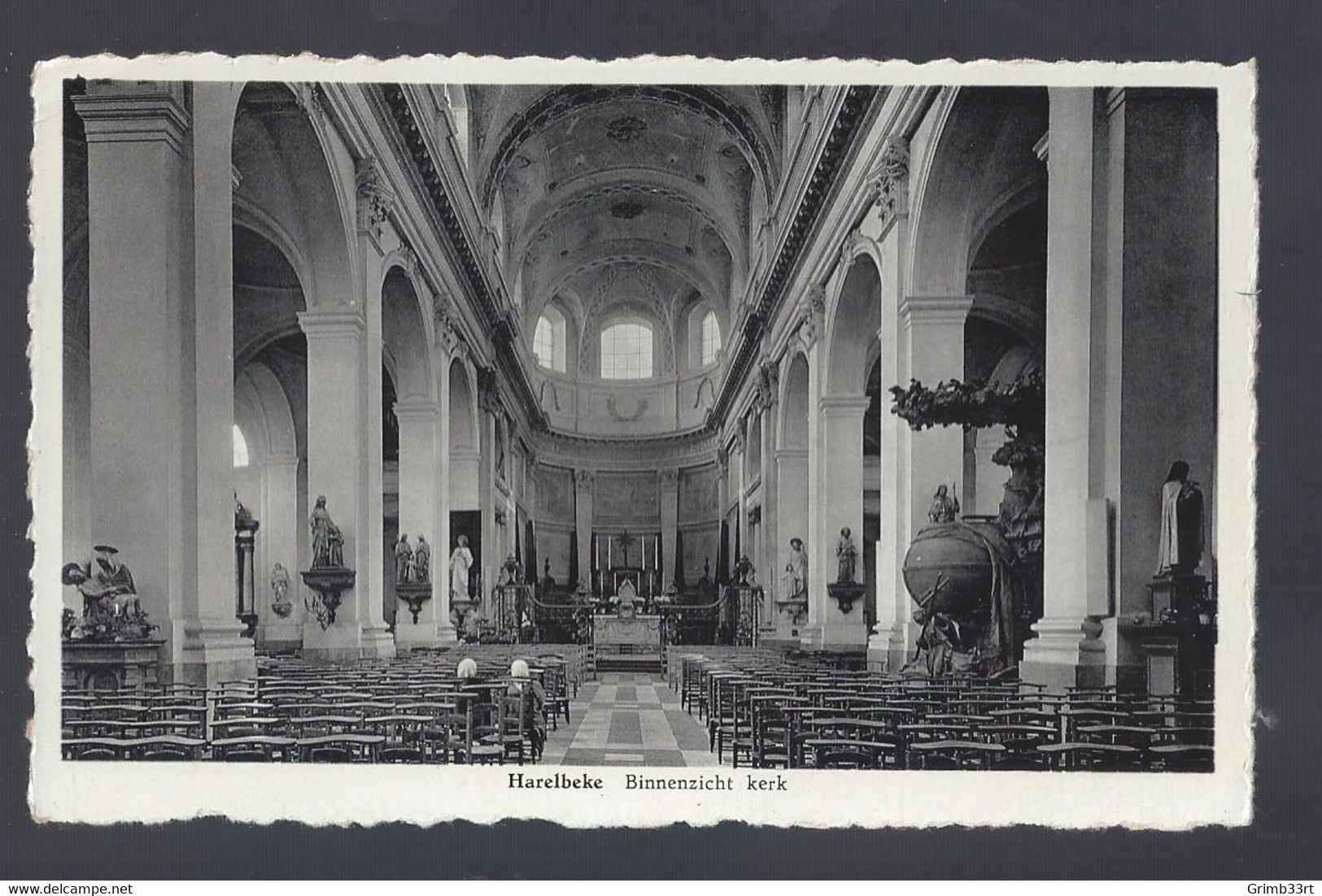 Harelbeke - Binnenzicht Kerk - Fotokaart - Harelbeke