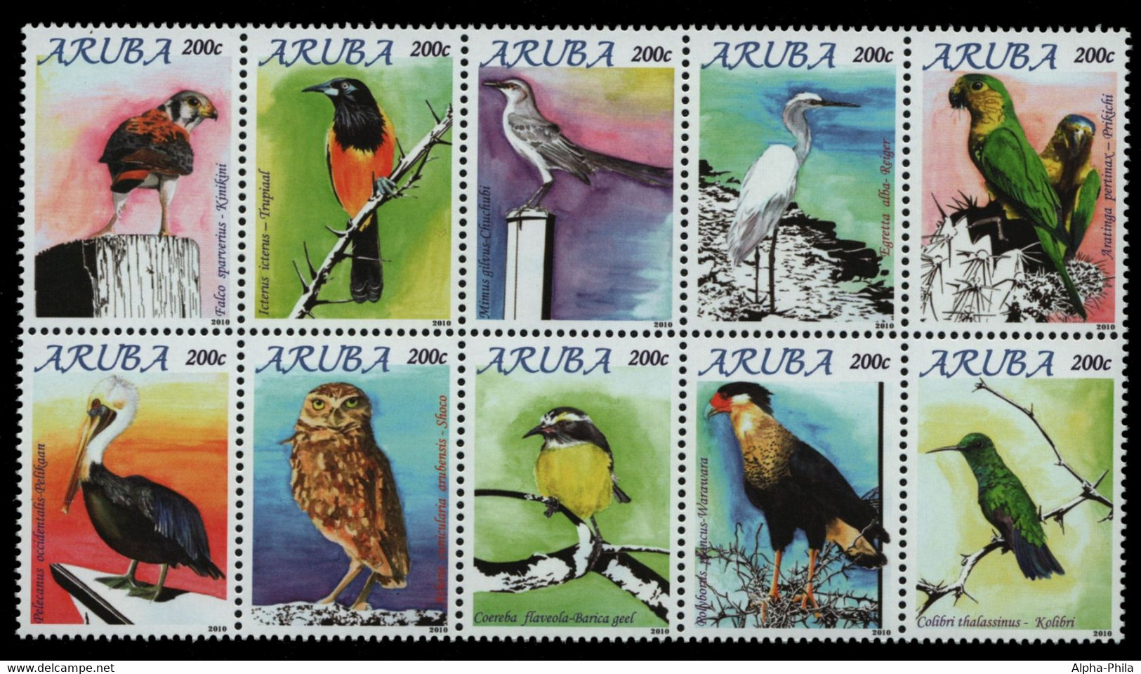 Aruba 2010 - Mi-Nr. 517-526 ** - MNH - Vögel / Birds - Curazao, Antillas Holandesas, Aruba