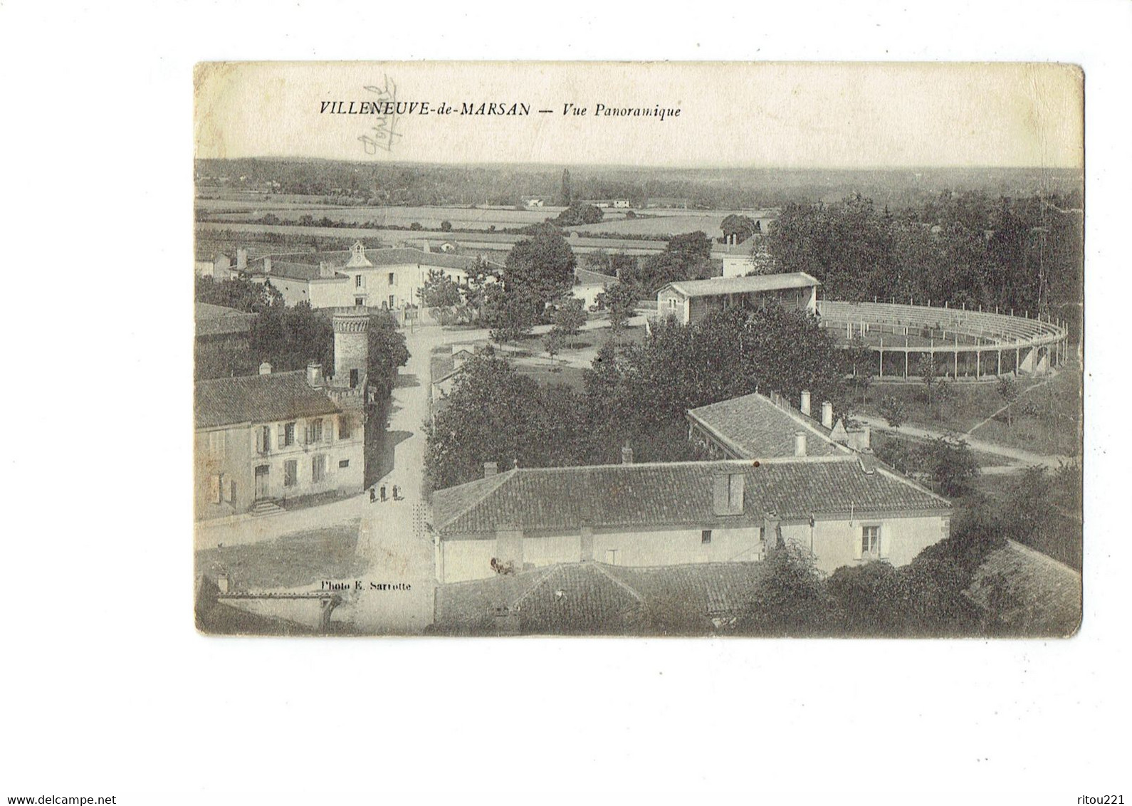 Cpa - 40 -  Villeneuve De Marsan - Vue Panoramique - Photo E.S. - Arènes - - Villeneuve De Marsan