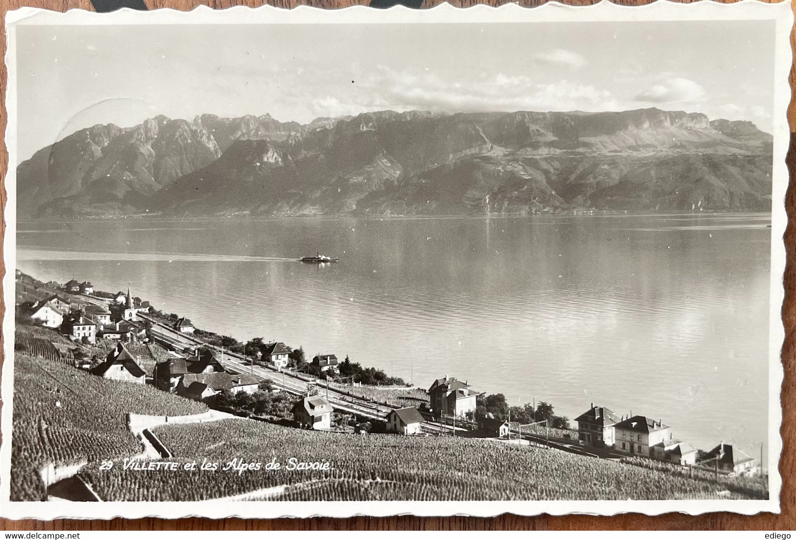 VILLETTE - BOURG EN LAVAUX AVEC BATEAU VAPEUR SUR LE LÉMAN 1941 - Villette