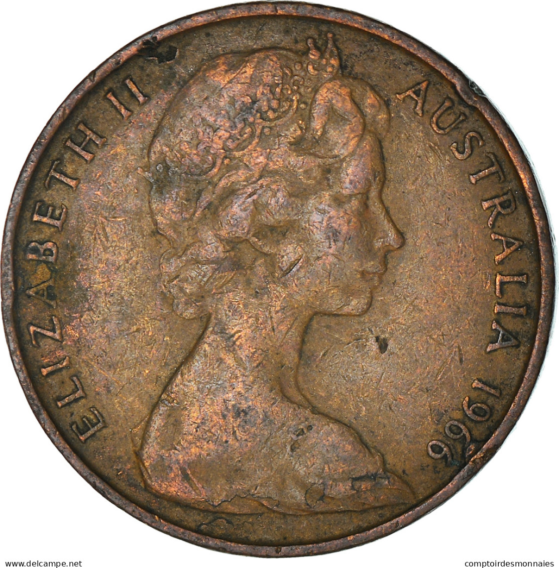 Monnaie, Australie, Elizabeth II, 2 Cents, 1966, Melbourne, TB, Bronze, KM:63 - Victoria