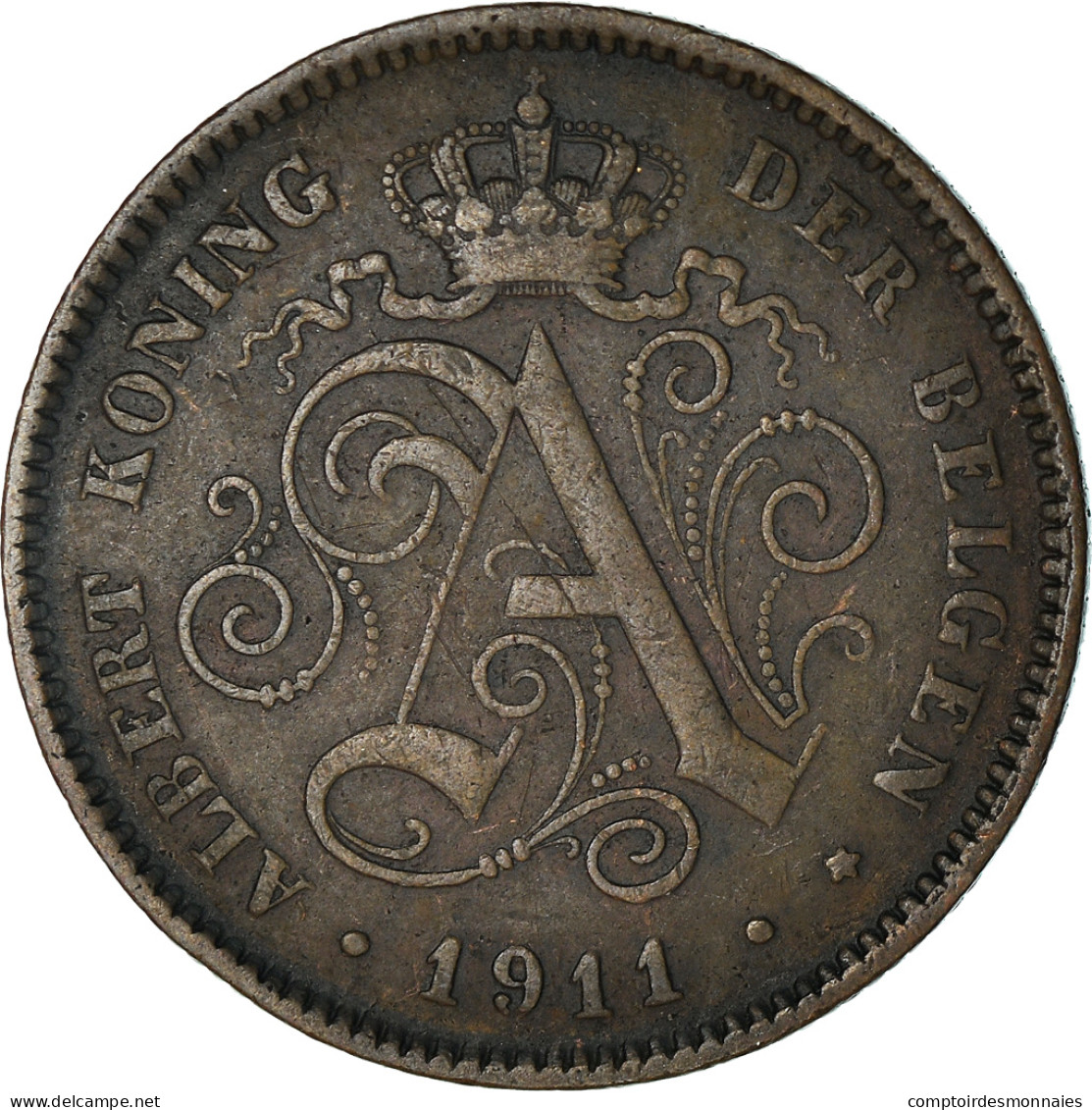 Monnaie, Belgique, Albert I, 2 Centimes, 1911, TTB+, Cuivre, KM:65 - 2 Cents