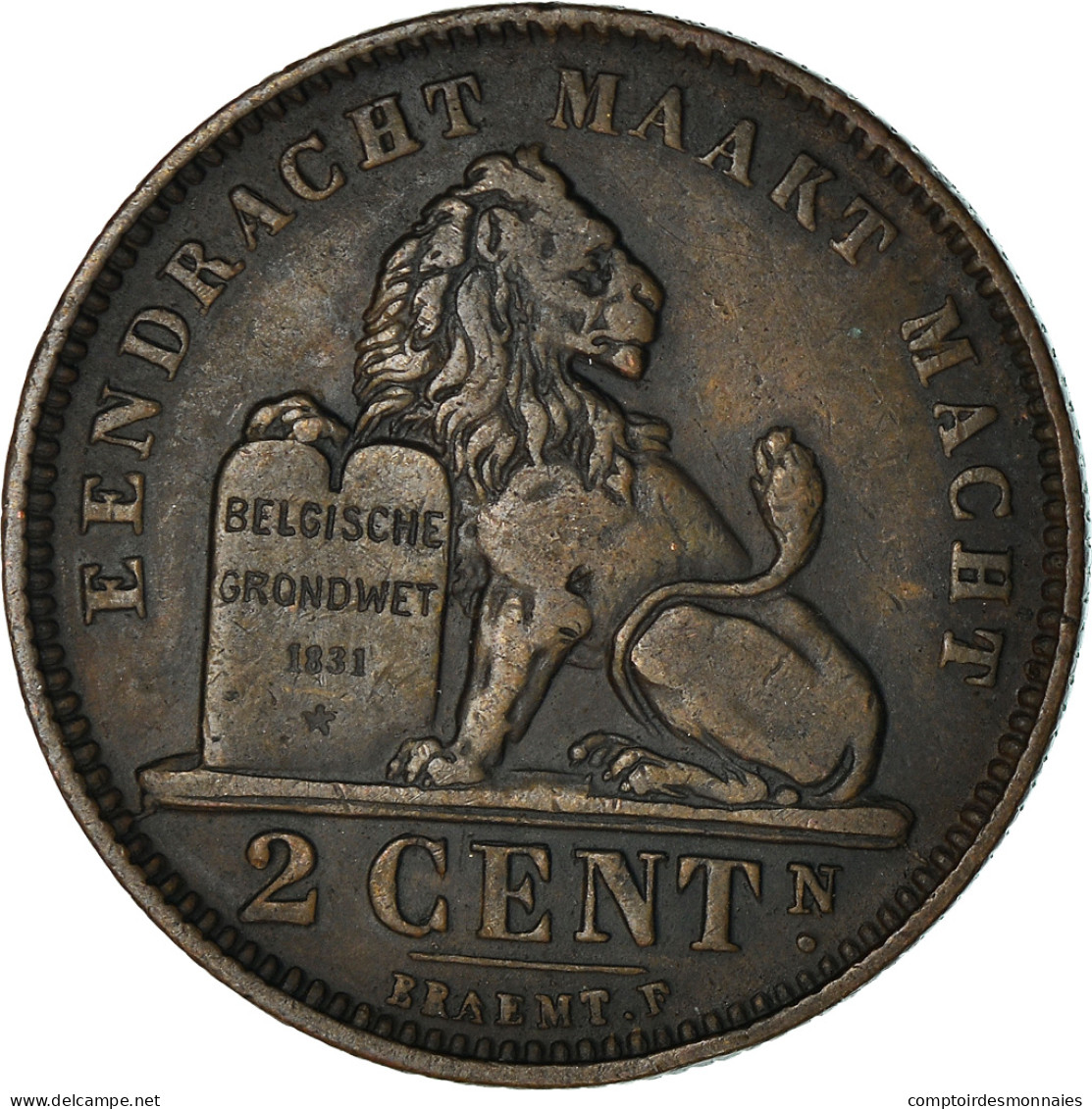 Monnaie, Belgique, Albert I, 2 Centimes, 1911, TTB+, Cuivre, KM:65 - 2 Centimes