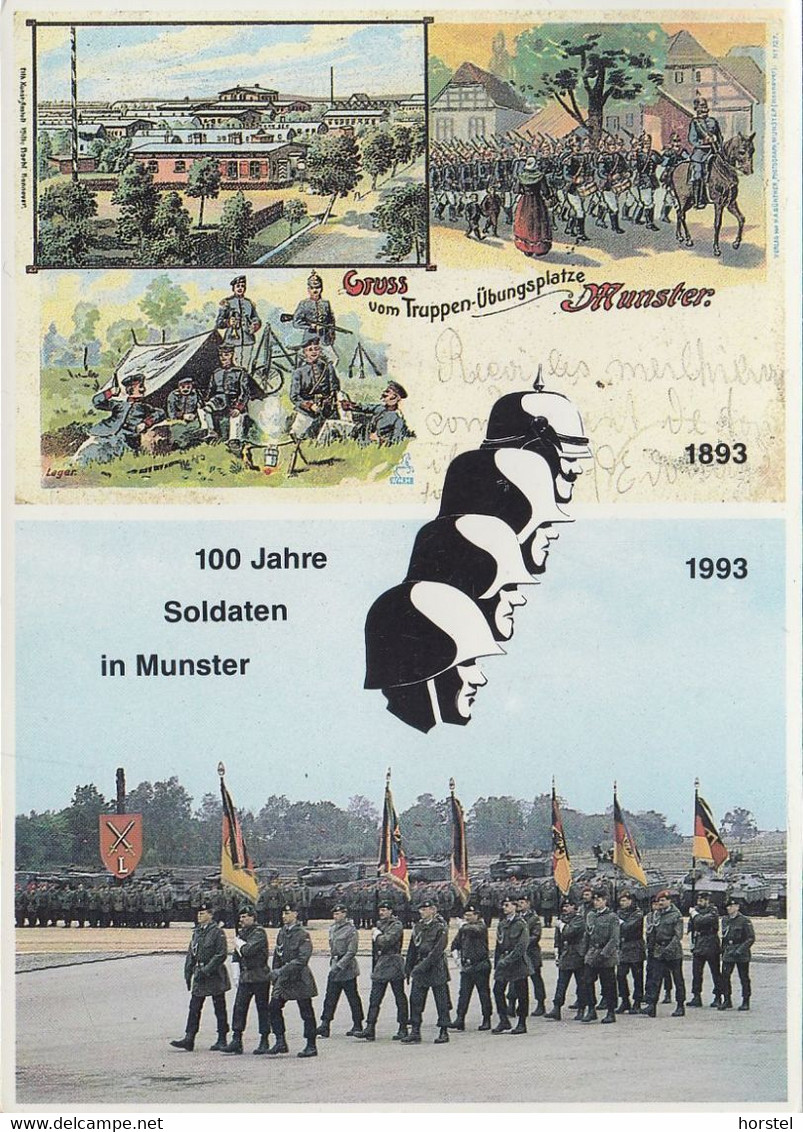 D-29633 Munster - Erinnerungspostkarte - 100 Jahre Soldaten In Munster - 1893 -1993 - Panzer - Munster