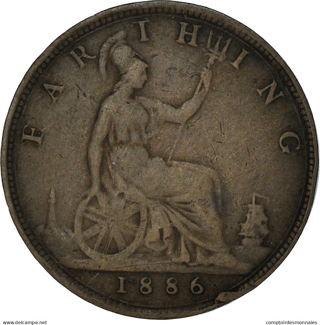 Monnaie, Grande-Bretagne, Victoria, Farthing, 1886, TTB, Bronze, KM:753 - B. 1 Farthing