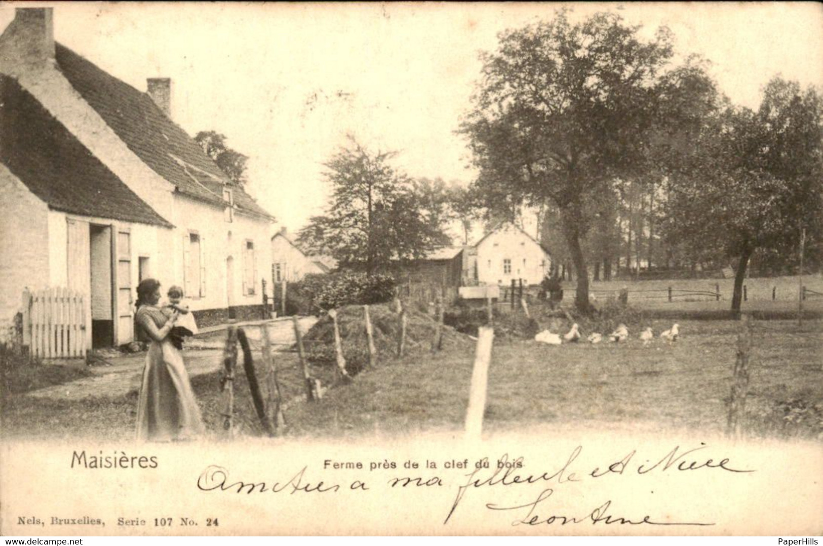 België - Maisieres - Ferme Pres La Clef Du Bois - 1904 - Altri & Non Classificati