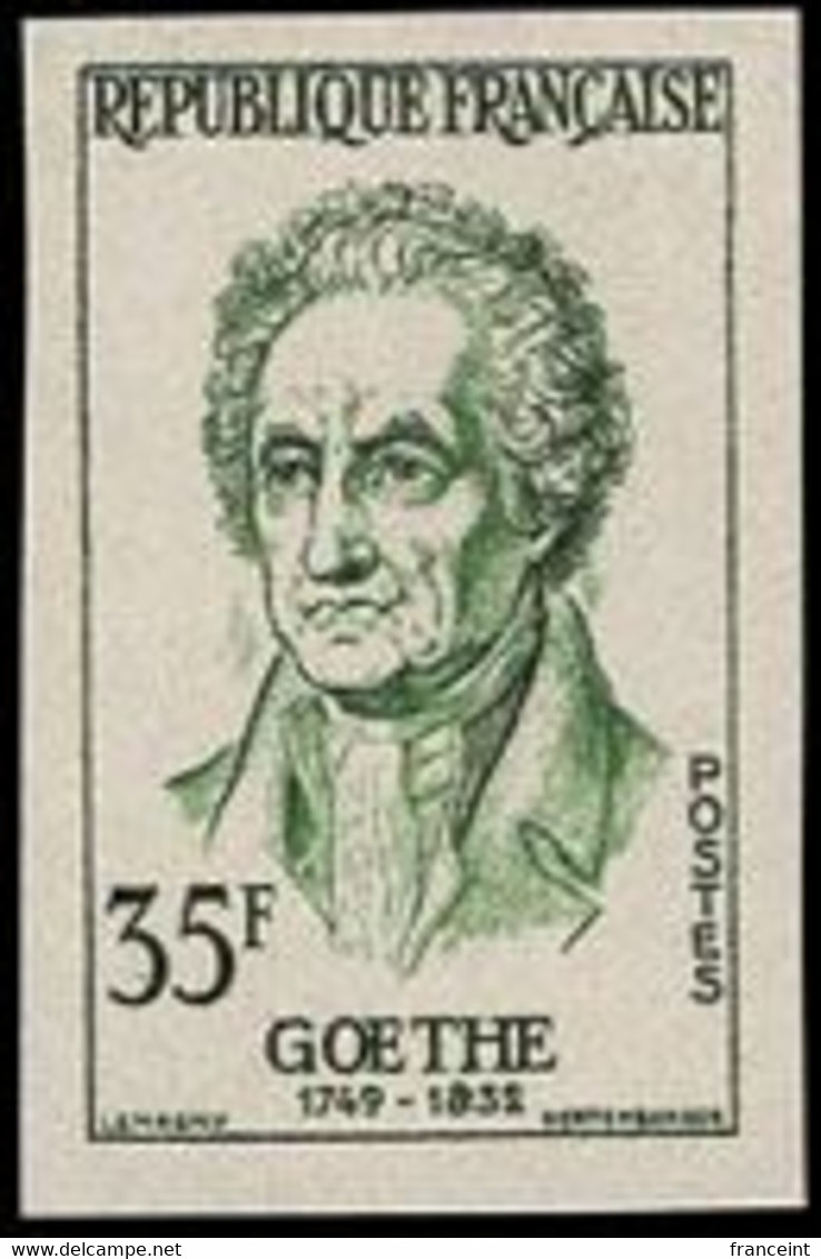 FRANCE (1957) Goethe. Trial Color Proof. Scott No 863, Yvert No 1138. - Andere & Zonder Classificatie