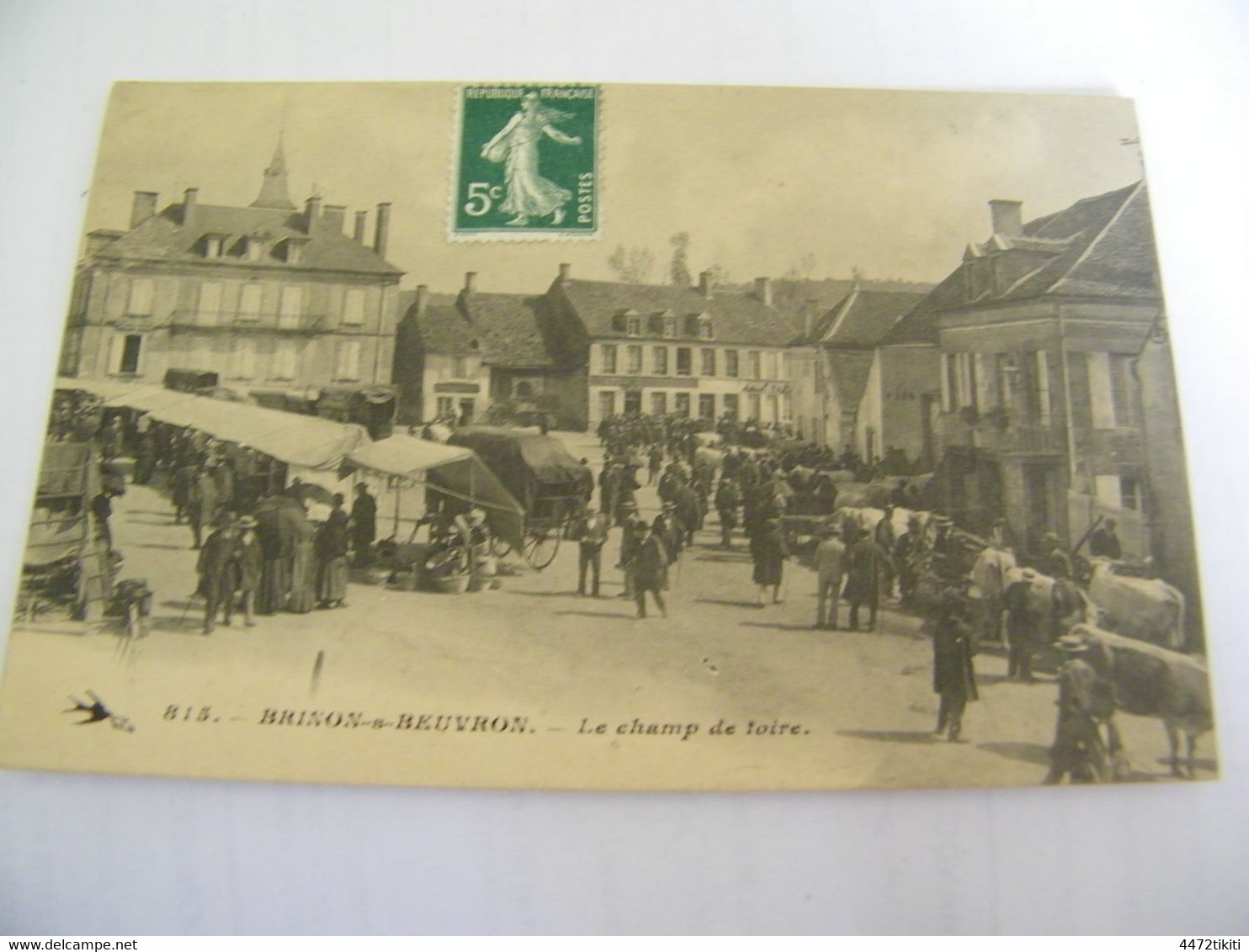 CPA - Brinon Sur Beuvron (58) - Le Champ De Foire- Café Du Commerce - 1915 - SUP (FM 32) - Brinon Sur Beuvron