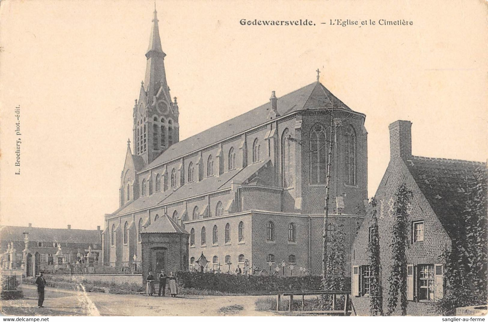 CPA 59 GODEWAERSVELDE L'EGLISE ET LE CIMETIERE - Altri & Non Classificati