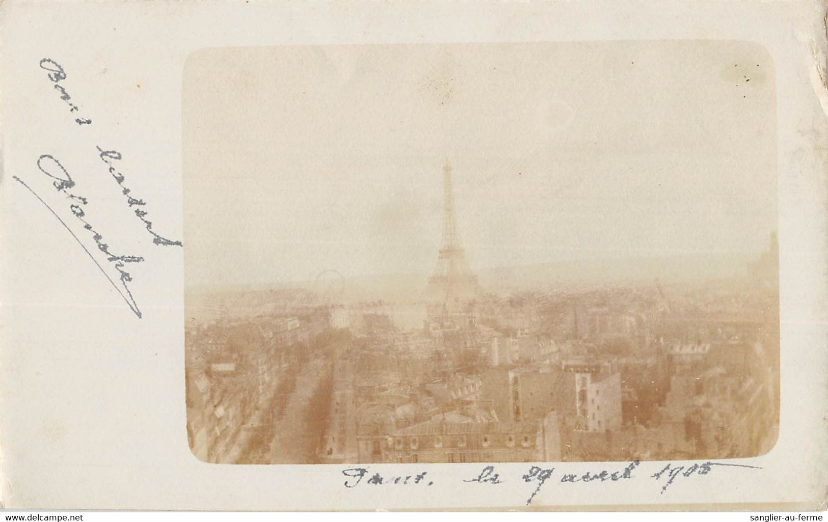 CPA 75 CARTE PHOTO DE PARIS JOLI CLICHE DATE DU 29 AVRIL 1905 - Andere & Zonder Classificatie