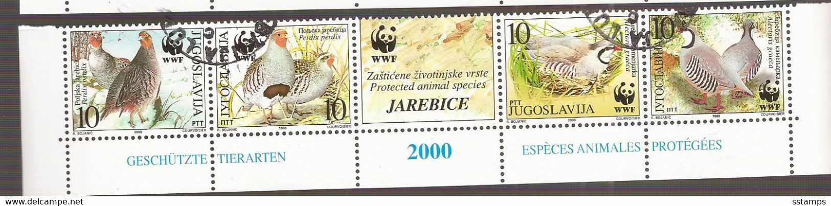 2000  2966-69  AUSVERKAUF  JUGOSLAVIJA  JUGOSLAWIEN  WWF  BIRDS REBHUHN USED - Gebraucht