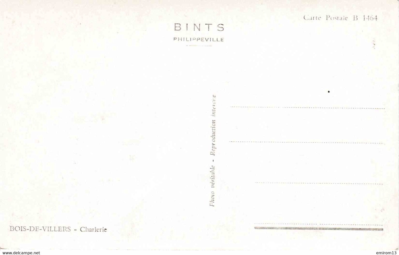 Bois De Villers Charlerie Bints Philippeville Carte Photo - Profondeville