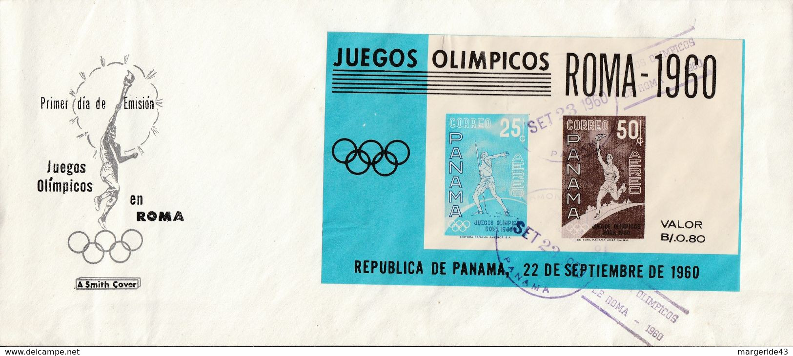 PANAMA FDC 1960 BF JEUX OLYMPIQUES DE ROME - Panama