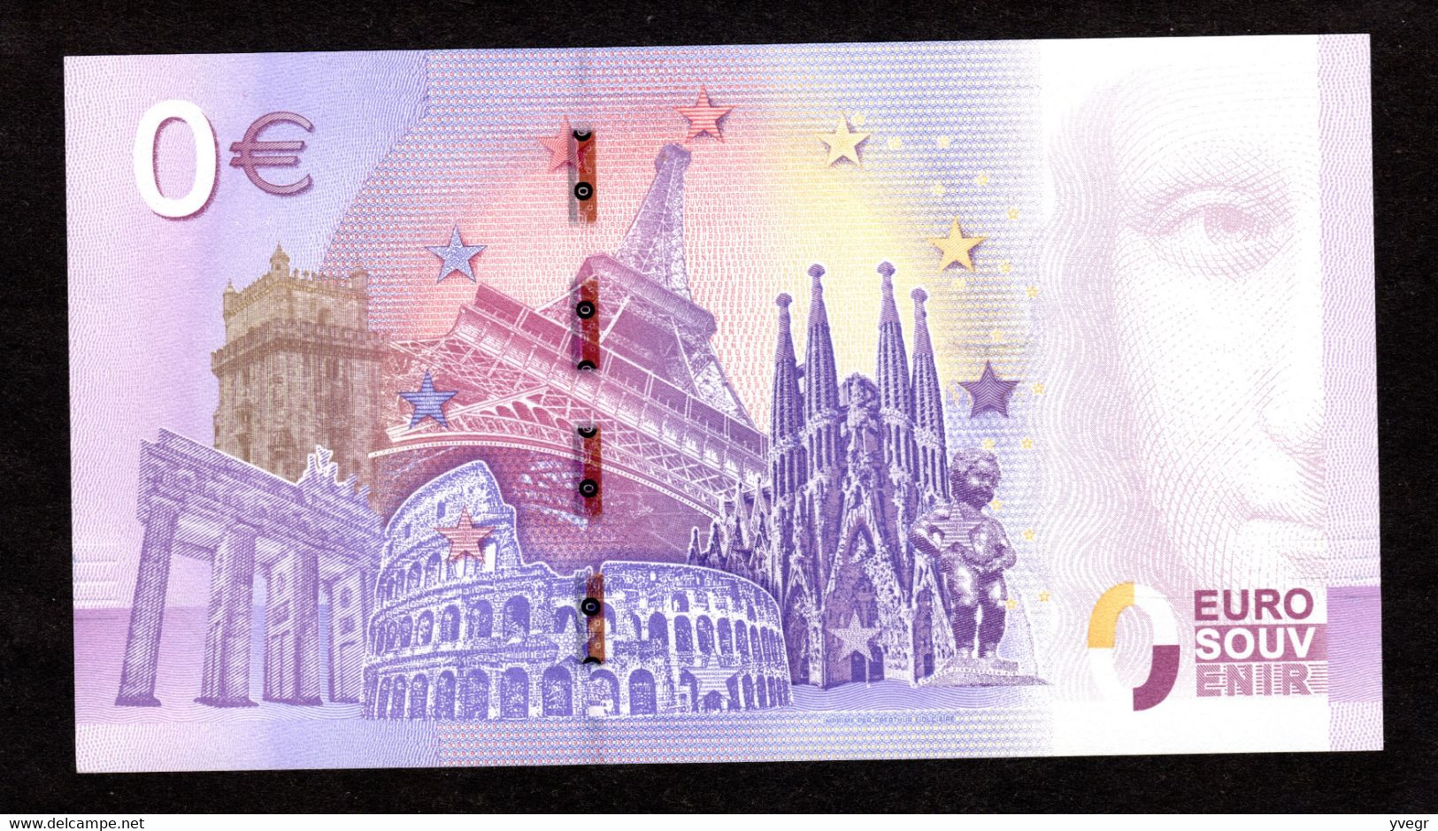 Billet Souvenir 0 Euro LA ROQUE-GAGEAC , Année 2019 - 1 (n° 001107) - Essais Privés / Non-officiels