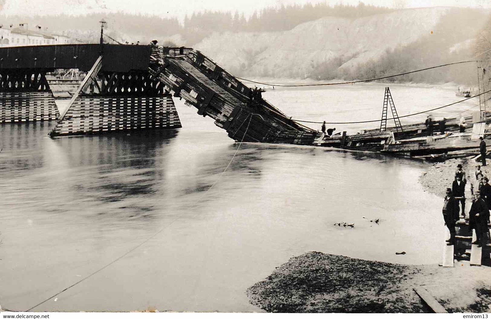 Wien La Chute Du Pont De Vienne Carte Photo Atelier Wenning Danube 1919 TOP - Altri & Non Classificati