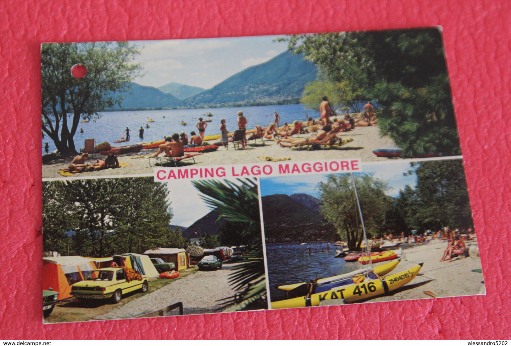 Ticino  Tenero Camping + Auto BMW 1981 + Buco A Sinistra In Alto - Tenero-Contra