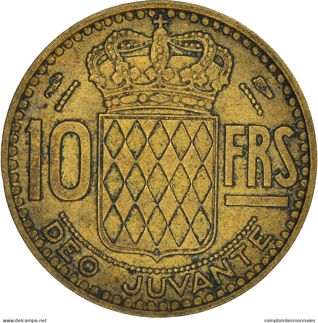 Monnaie, Monaco, Rainier III, 10 Francs, 1950, TTB, Aluminum-Bronze - 1949-1956 Anciens Francs