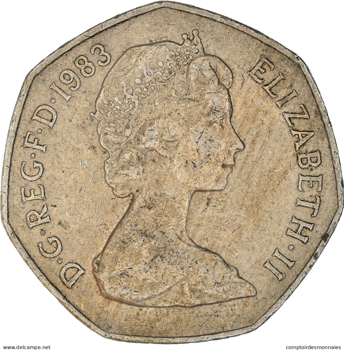 Monnaie, Grande-Bretagne, Elizabeth II, 50 Pence, 1983, TB, Copper-nickel - 50 Pence