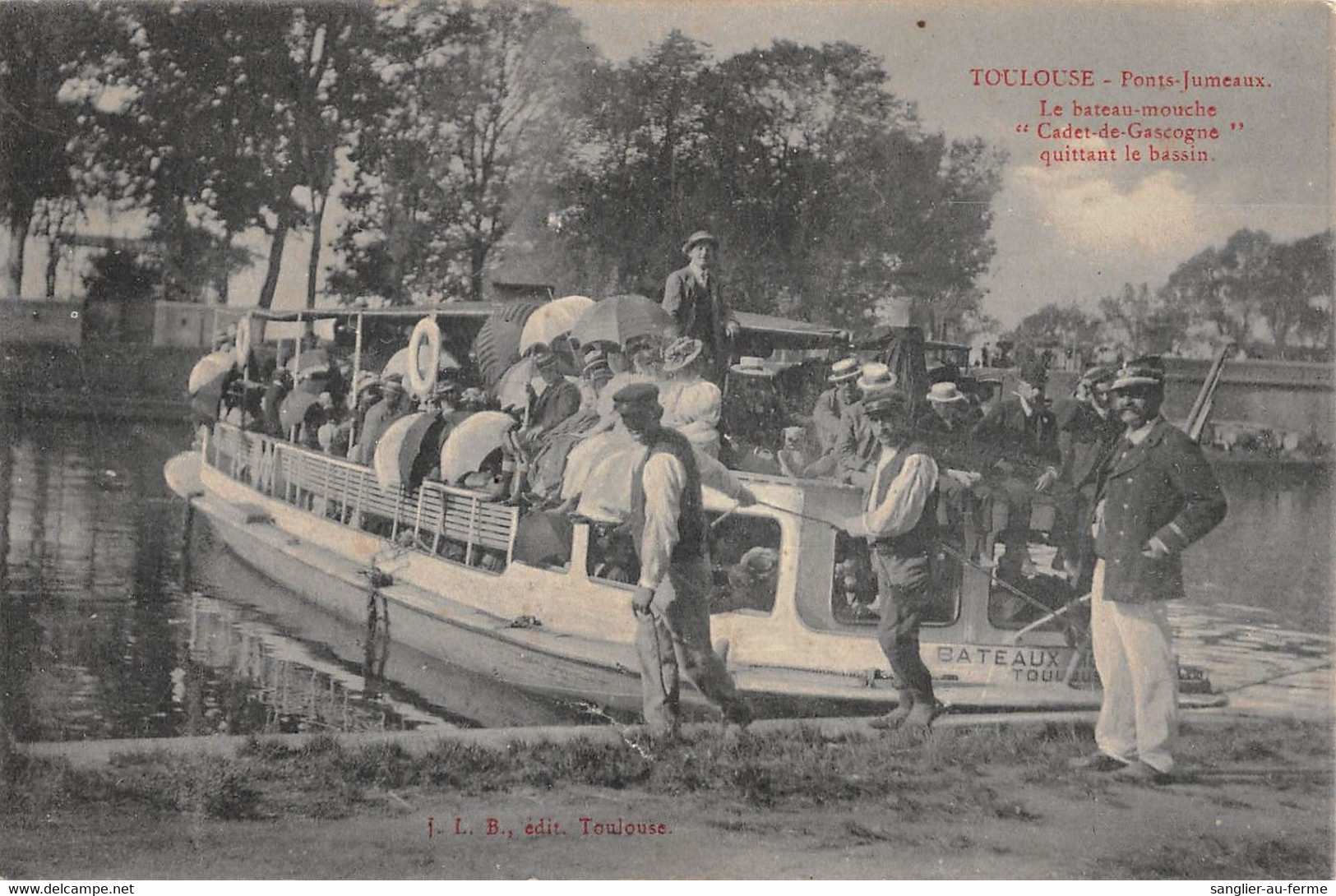 CPA 31 TOULOUSE PONTS JUMEAUX LE BATEAU MOUCHE CADET DE GASCOGNE QUITTANT LE BASSIN - Toulouse